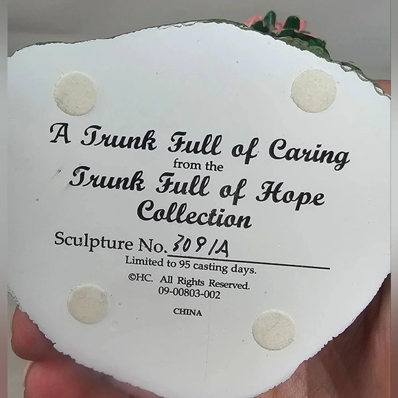 Trunk Full Of Hope Collection Elephant Figurine "A Trunk Full Of Caring" #3091A - Picture 9 of 11